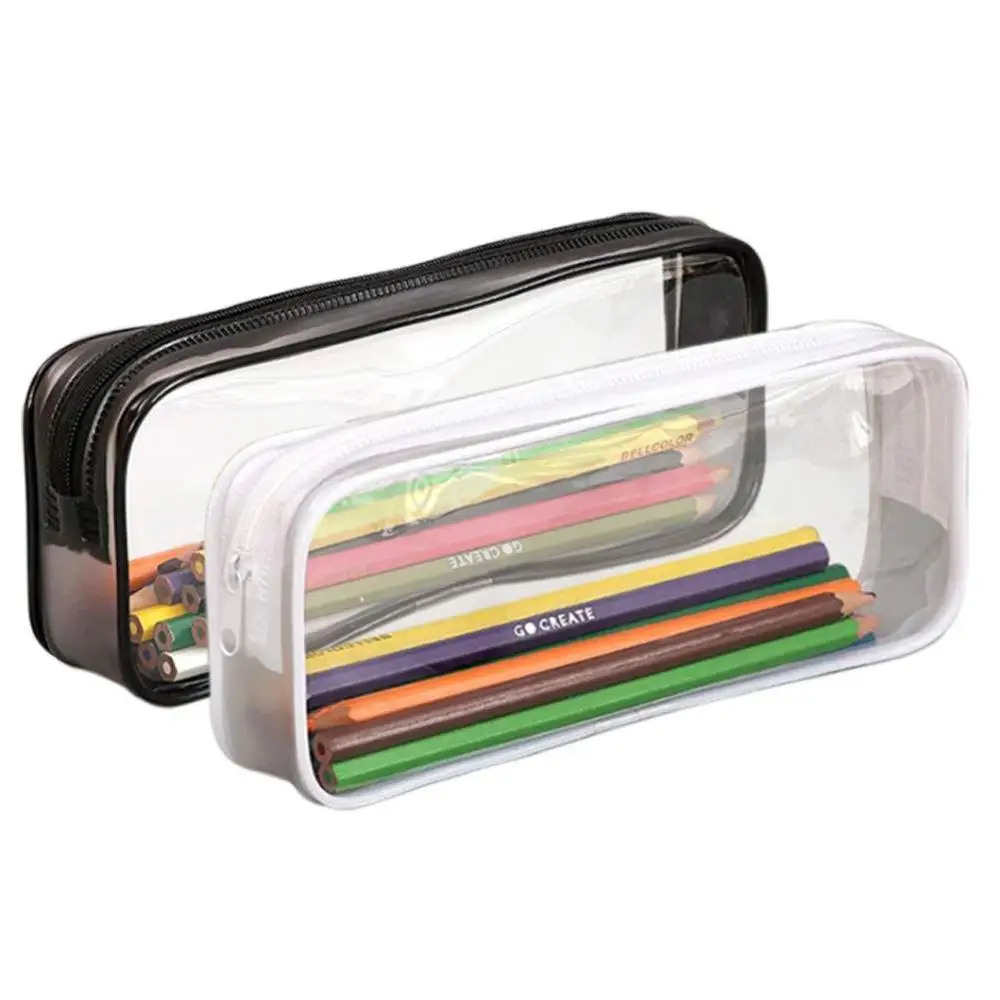 
Clear Pencil Case /Transparent PVC Big Capacity Pencil Pouch/ Pen Bag Cosmetic Pouch with Zipper for School Office  (60516448014)