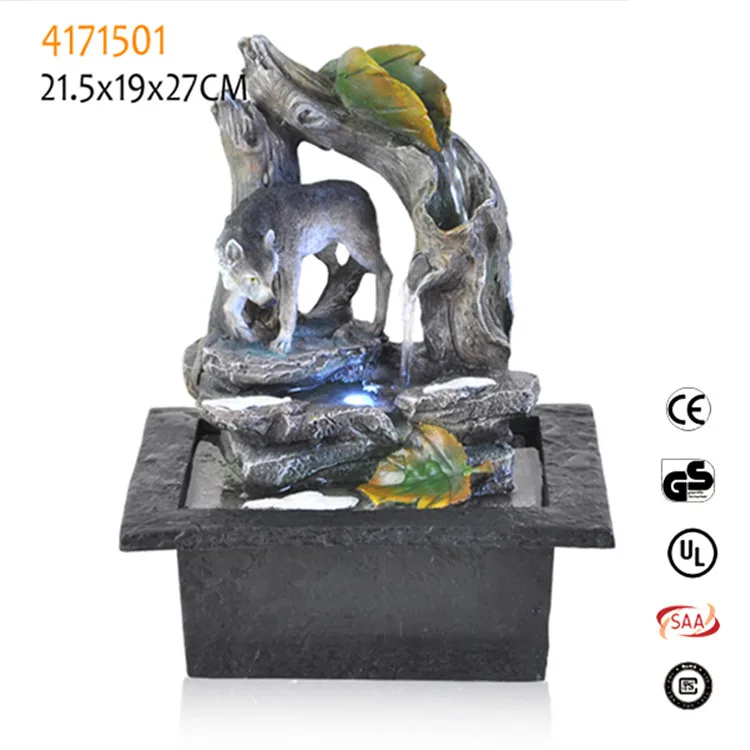 Wolf Shape Animal Fountain Indoor Decoration Water Fountain - Buy ...