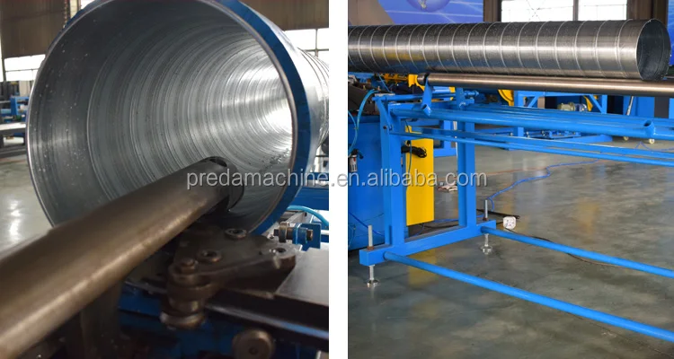 Spiral duct making machine mold type with both flying and plasma cutting option capable of forming max. diameter 1600mm