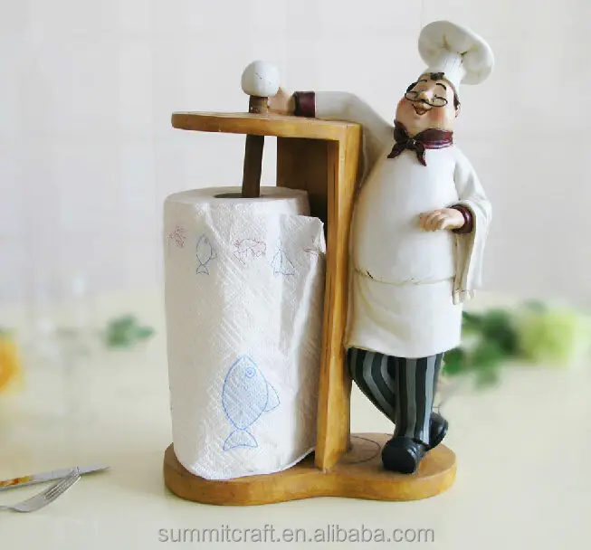 Funny Chef Free Standing Figurine Kitchen Paper Towel Holder Funny Chef Free Standing Figurine Kitchen Paper Towel Holder