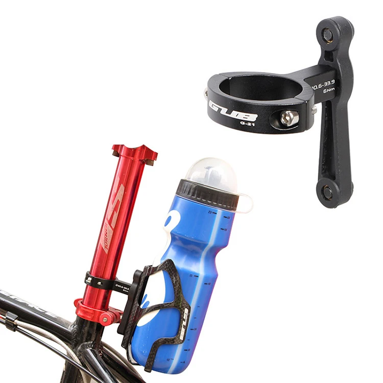 

GUB Bicycle Water Bottle Clamp Bike Cage Holder Adapter Support Transition Socket Mount Conversion for 30.9/31.6/33.9mm Seatpost, Black