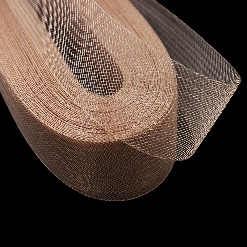 

2 5cm Flat Stiff Hard Plain Crin Horsehair Crinoline Braid For Women, Black/white