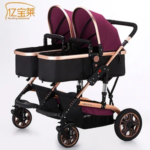 Image of China support twin baby stroller with good quality aluminum frameit it can Separation with light pram baby twins
