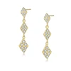 GZA2-L30C 925 Sterling Silver Earrings With CZ Gold Plated Bijouterie