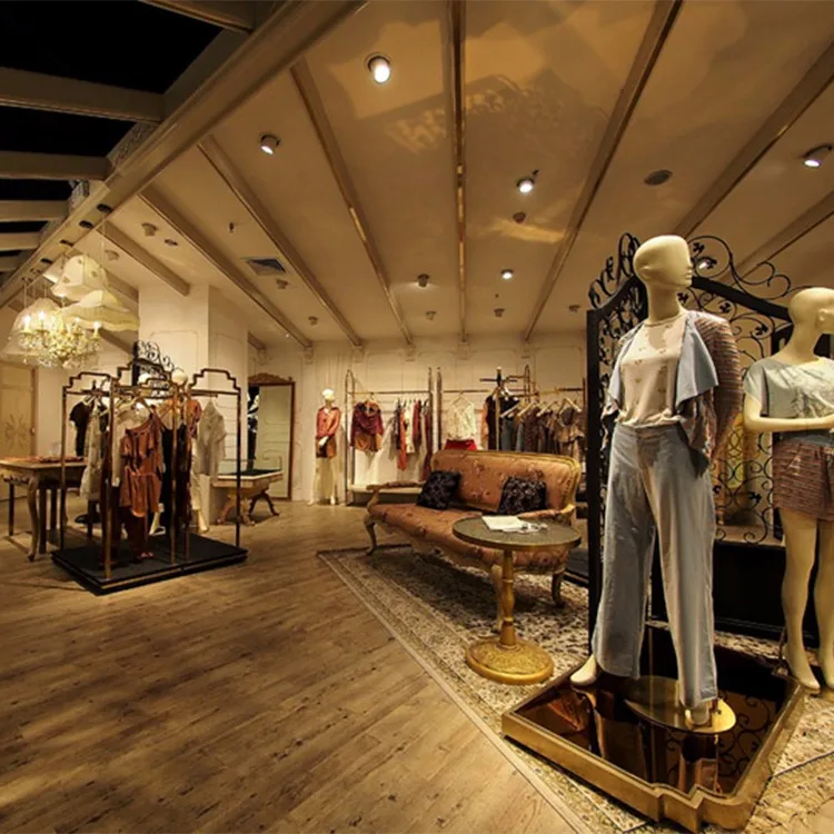 Classic shop furniture garments showroom display, View garments