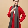 Latest fancy design noble pure dark gray pattern mongolian cashmere scarf