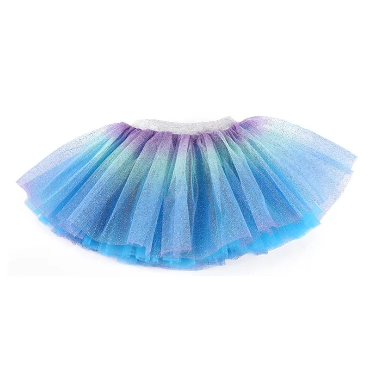 

Free Shipping Fluffy Ruffle Dance Ballet Skirt Rainbow Tutus for Girls, 4 colors as pic