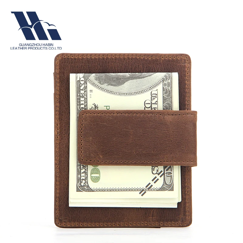 Rfid Leather Card Holder Magnet Money Clip Wallet - Buy Leather Card ...