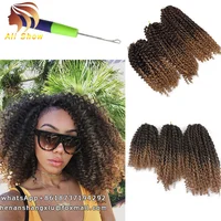 

Ali Show Wholesale Cheap 8 10 12 inch 100g Synthetic Afro Kinky Curly 3 Pcs/ Pack Mali Bob Crochet Twist Braids Hair Extension