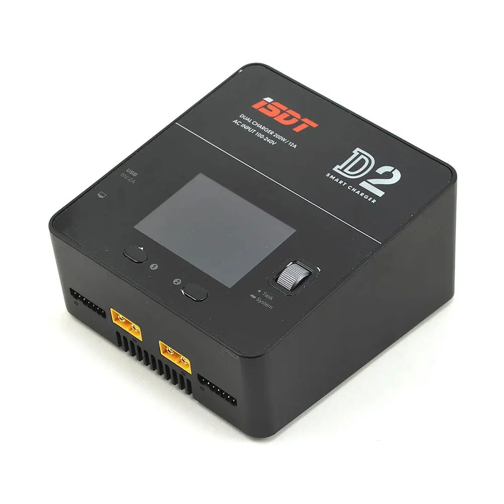 

ISDT D2 200W 20A AC Dual Channel Smart liPO LiHV LiFE Balance Charger, Black