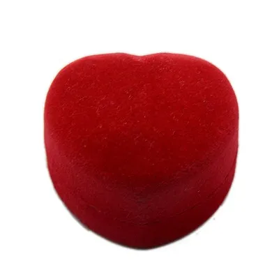 

PandaHall Valentines Day Gifts Heart Crimson Velours Ring Box, Colors