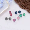 purple diamond stud for women stainless steel earring