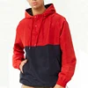 Mens Pullover Colorblock Drawstring Waterproof Anorak Windbreaker Jacket