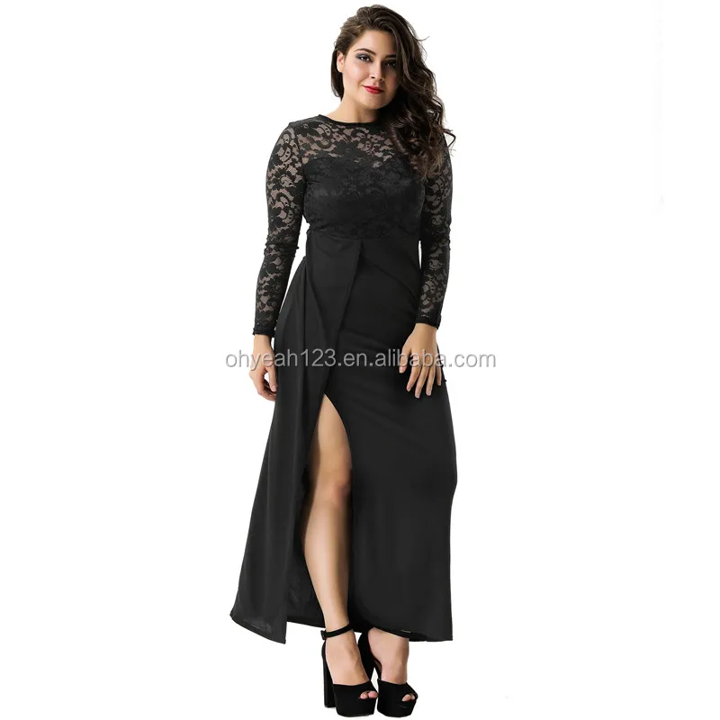 

Wholesale long sleeve black long dress women