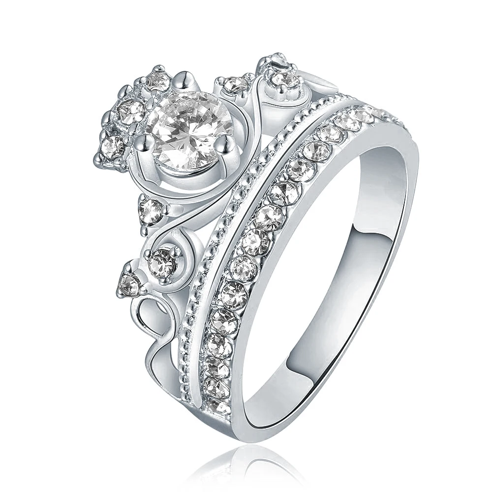 

Elegant Zircon Gemstone Wholesale Bulk Crown Ring Real Silver Jewelry