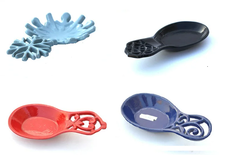 New Style Tableware Cast Iron Spoon Holder White Metal Cast Iron Spoon