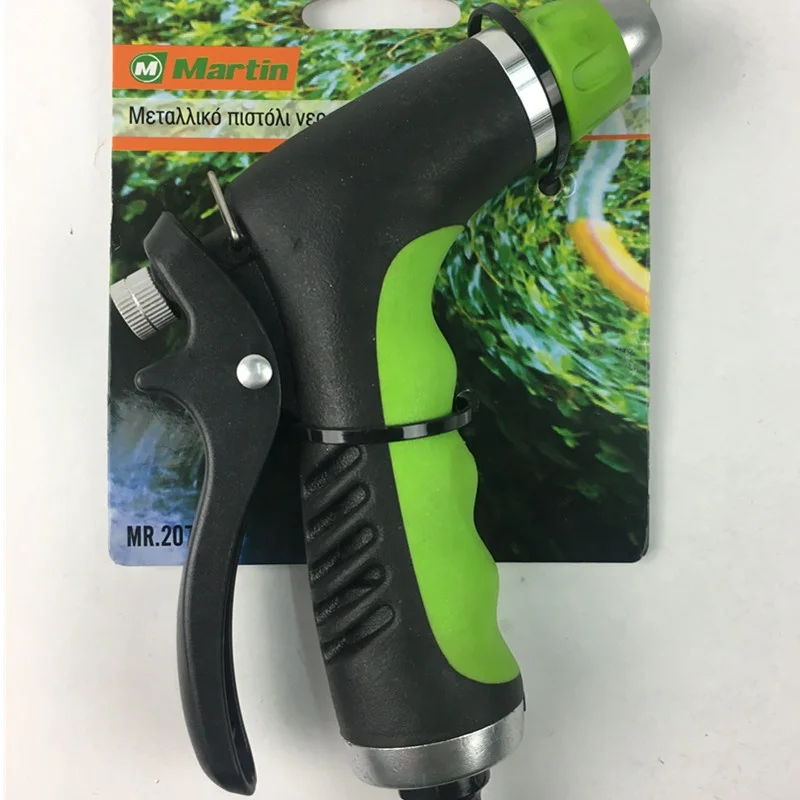 

Metal Pistol Double Color Rubber Coated Tie on Card Irrigation Tool, Green and black