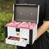 Luxury gift handle flower box with drawer for flowers packaging
