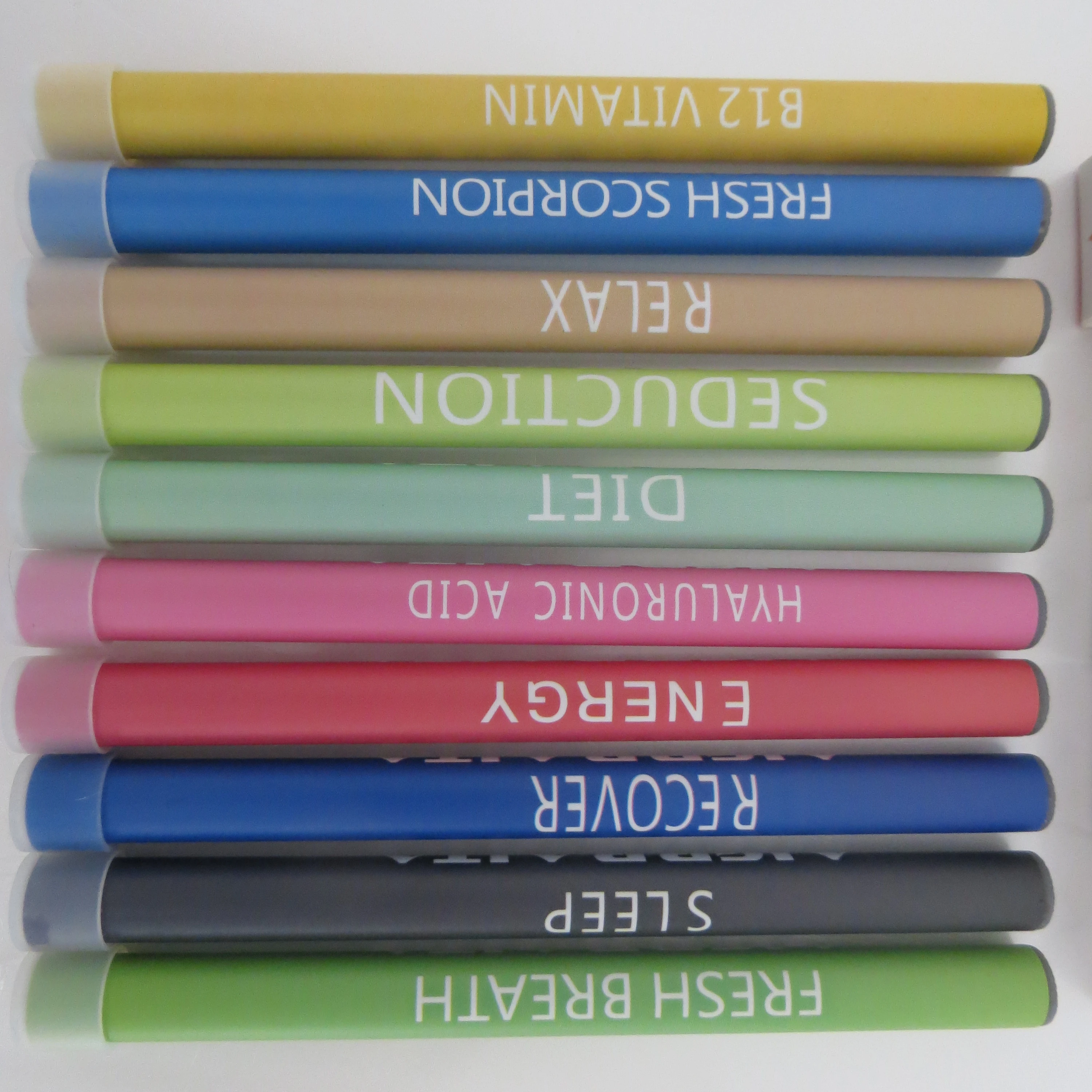 

Chinese supplier Cheap 500 puffs disposable e hookah custom logo electronic cigarette vitamin vape pen, Colourful
