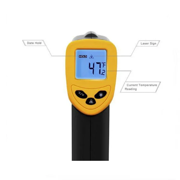 Smart Sensor Industrial Handheld LCD Screen Backlight Digital Temperature Testing Gun