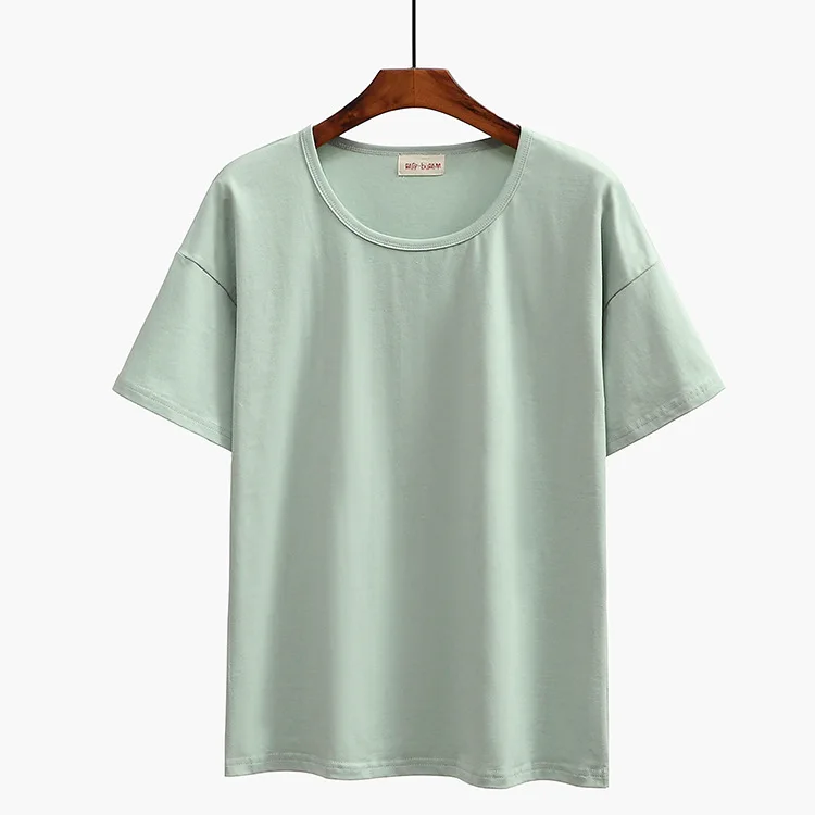 
Wholesale custom brand plus size casual style blank white t-shirt for woman 