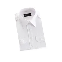 

Latest Design Long Sleeve White Formal Men Office Man 100% Cotton Uniform Pilot Shirt