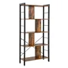 VASAGLE price designed simple furniture antique rustic wood and metal frame leaning stands book case bookshelf with ladder