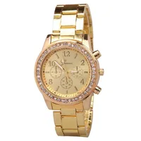 

HOT Selling Geneva Watches Female Drilled Three-Eye Steel Strip Quartz Watches