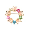 custom jewelry promotionly making supplies fashion crystal wreath brooch for cute girls