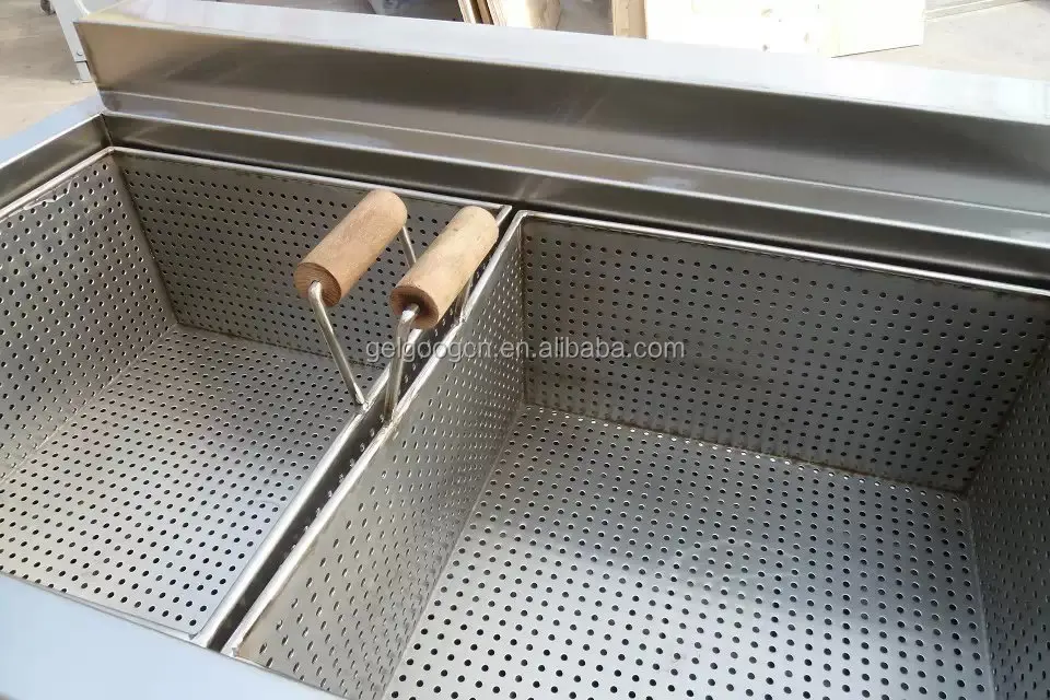 Commercial Two Baskets Electric Fried Chicken Fish Frying Machine Fresh French Fries Potato Chips Deep Fryer 