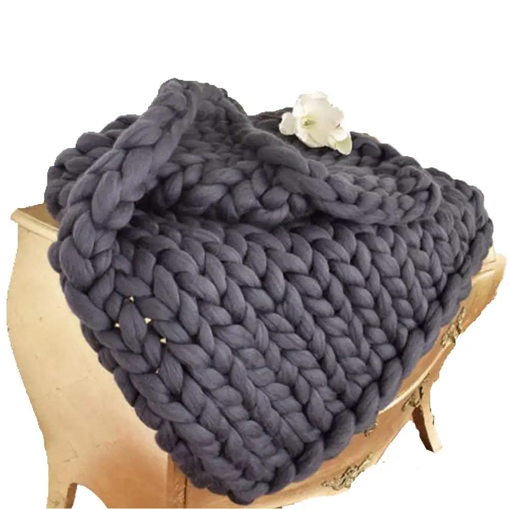Buy 120x150cm Super Chunky Knit Throw Blanket Chunky Wool Knit Blanket