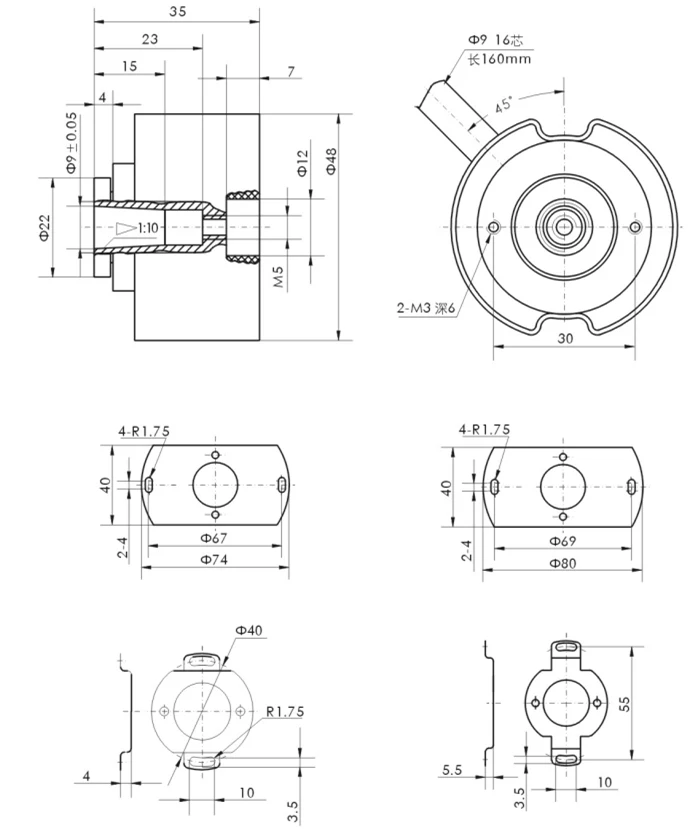 new technology electric driver servo motor encoder with cable