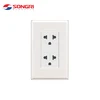 Songri Brand 15A 250V double thailand white electrical socket