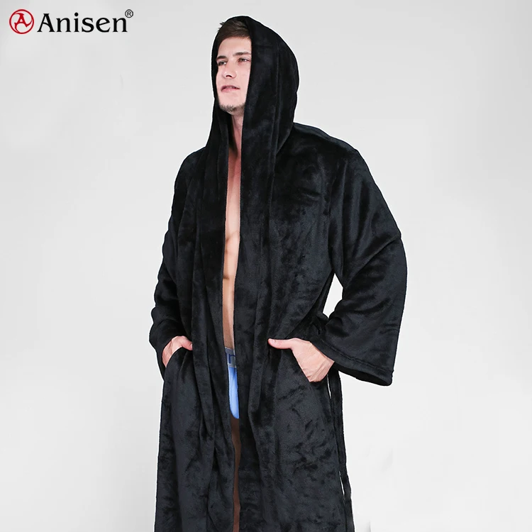 

wholesale suppliers men robe super soft nighty dress flannel microfiber fleece bathrobe set, Customized color