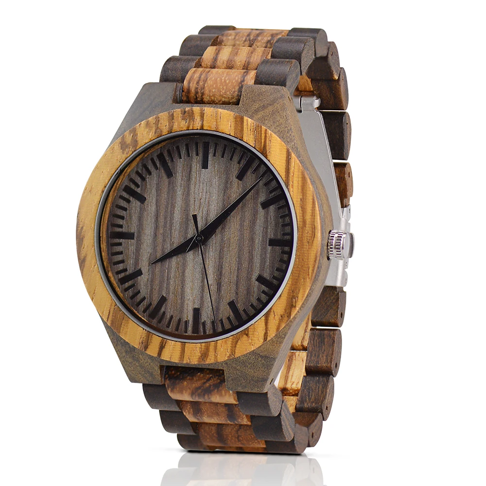 

Zebra Round Fashion Handmade Gift Analog Wood Wrist Watches