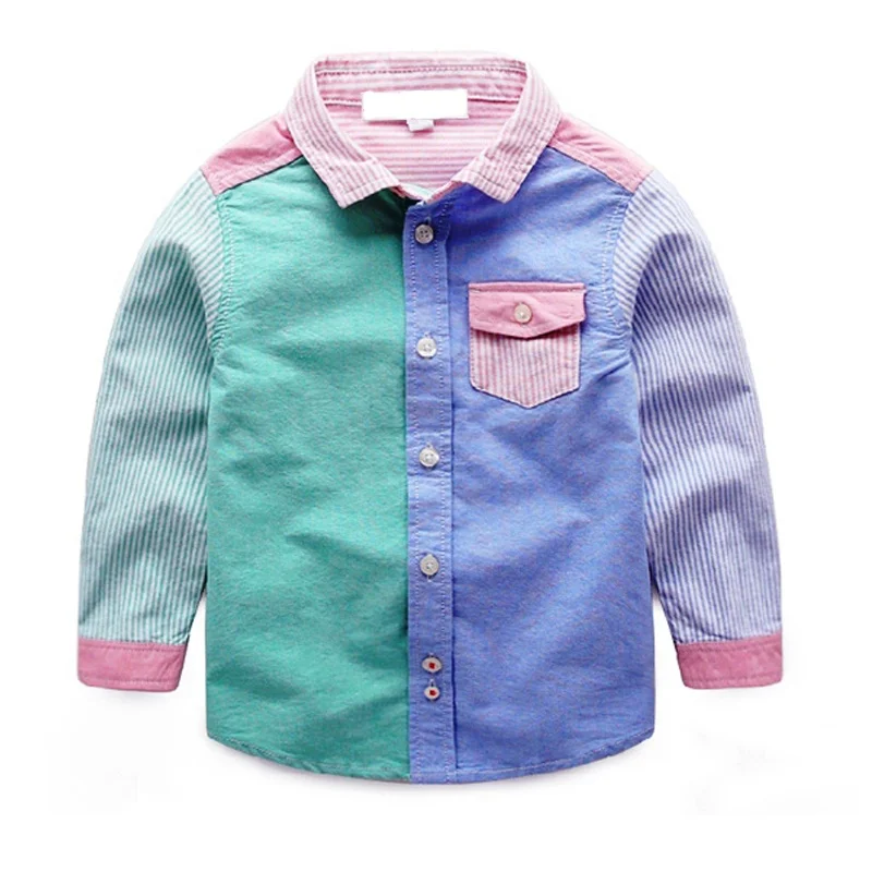 
OEM new fashion 100% cotton long sleeve oxford casual boy kids shirts for spring and autumn  (62215613025)