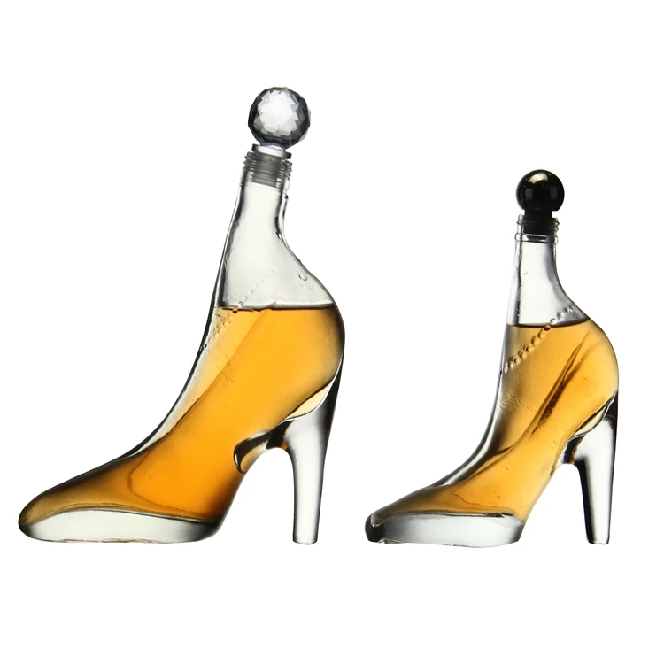 High Heel Shoe Shape Drink Glass Bottle Shoe Shape Bottle Lady Shape