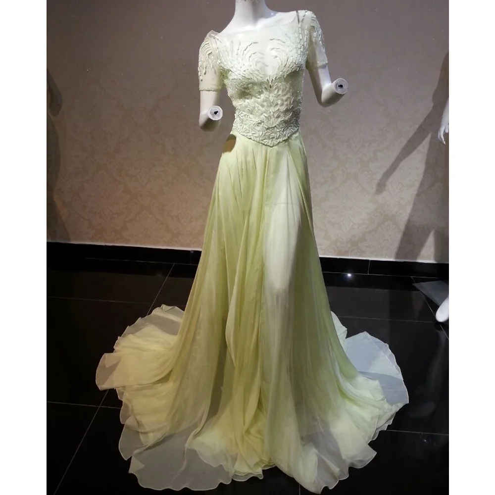 lemon yellow color gown