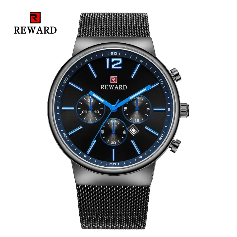 

REWARD RD63060M Luxury Men's Quartz Watch Men Waterproof Ultra Thin Analog Clock Male Fashion Sports Watches Black Reloj Hombre