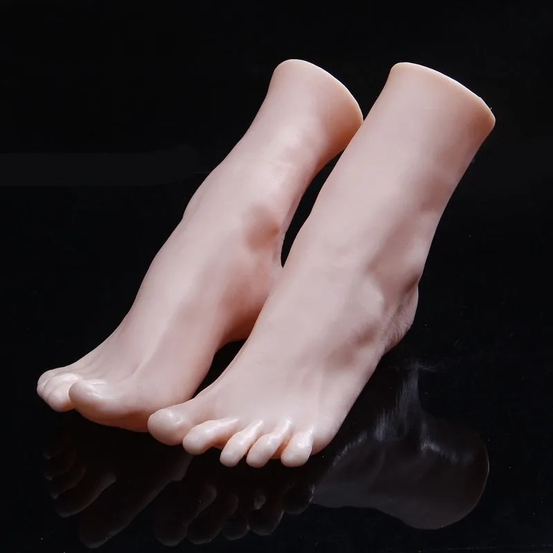 Womens Lifelike Soft Foot Mannequin Display Shoes Socks Toes Separate 