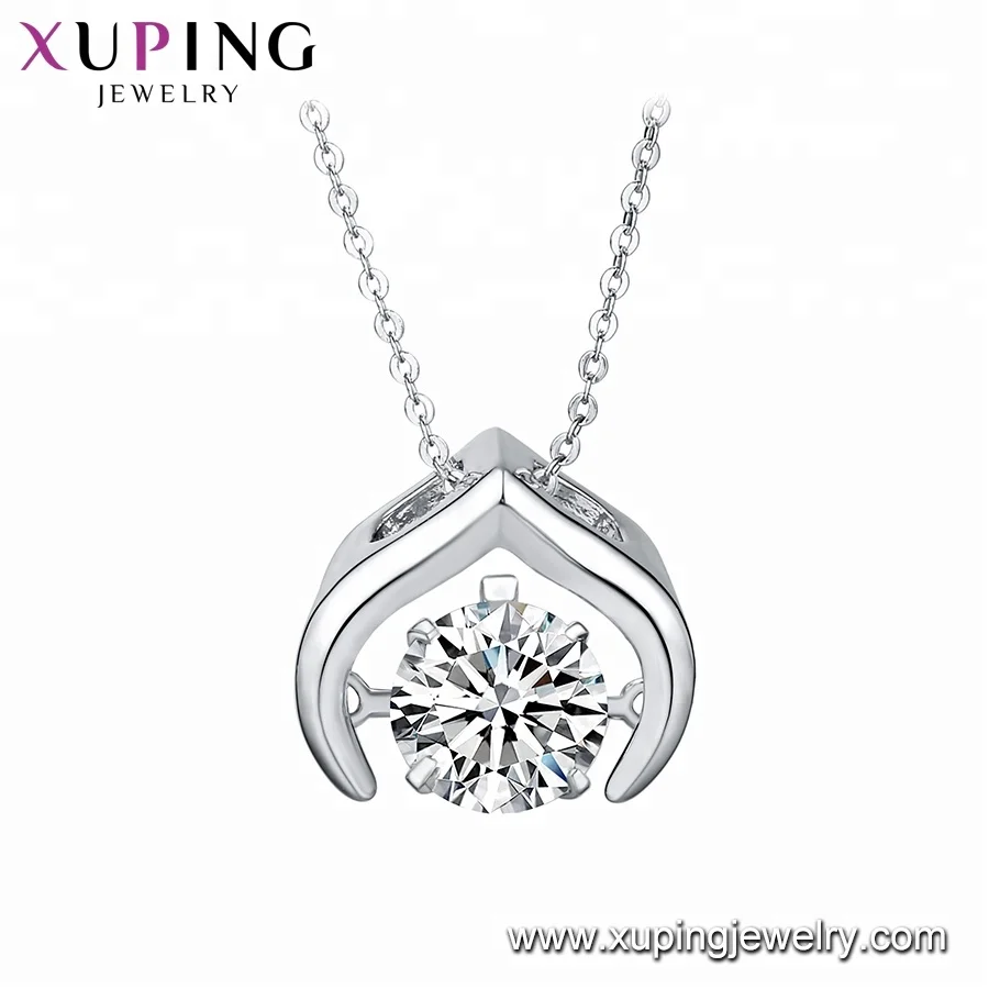 

Home Try-On Free Shipping 44703 xuping Fashion dancing crystal necklace China Jewelry Wholesaler, Rhodium color
