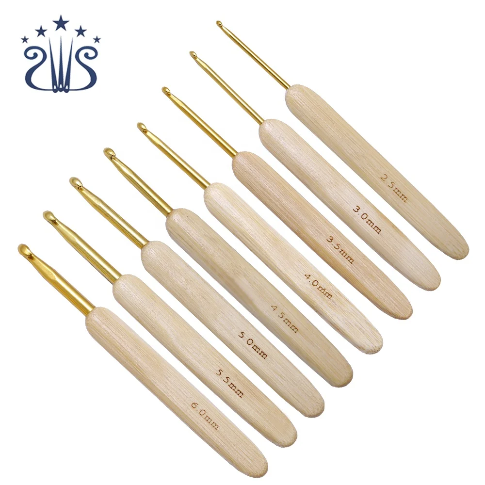 

2.5mm-6mm Bamboo Handle Knitting Needle Craft Bamboo Crochet Hook