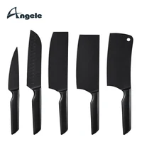 

Titanium Black Stainless Steel 5pcs Knives Set German steel Kitchen Knives