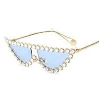 

Cat eye Sunglasses Women sun glasses women Vintage glasses Retro Round Mirrored Lens Diamond Sunglasses wholesale