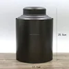 High Quality Large Black Round Sealed Metal Box Tea Storage Tins Suppliers