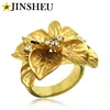 Wholesale custom design cheap fake gold flower ring jewelry