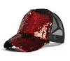 Adult Custom High Quality Caps Sequin Glitter Reversible Mesh Sun Sport Hats Colorful Paillette Snapback Cap