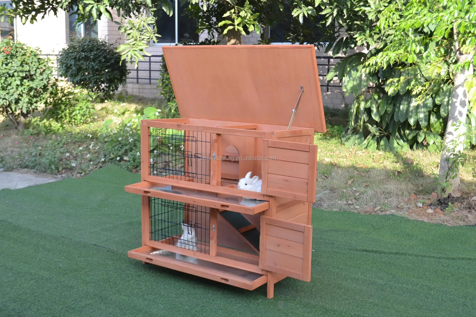 Wooden Two Story Rabbit Hutch Buy 2 Story Rabbit Hutches With Zinc