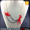 Unique Design Hip-Pop Jewelry Girl Walking Two Dogs With Long Chian Shaped Red Pendant Acrylic Necklace