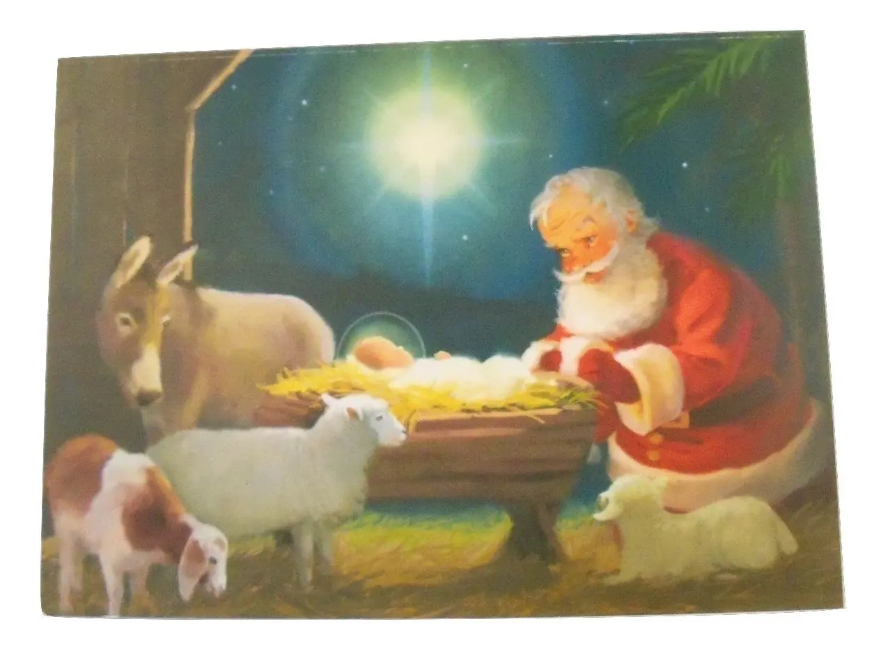 buy-religious-christmas-card-9-pack-kneeling-santa-true-meaning-of-christmas-5-x-7-white